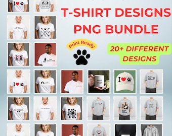 Dog Lover T-Shirt Design Bundle: 20+ Pet SVGs (Digital Download)