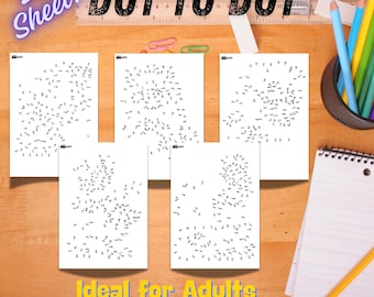 Adult Dot to Dot Printable: 25 Page Activity (PDF Download)