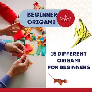 Simple Origami Designs Collection, 15 Easy Templates, Digital Patterns for Beginners