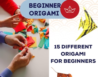 Simple Origami Designs Collection, 15 Easy Templates, Digital Patterns for Beginners