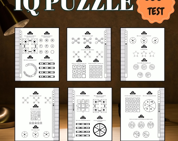 IQ Test Printable | Brain Games & Cognitive Quiz for Adults | Instant ...