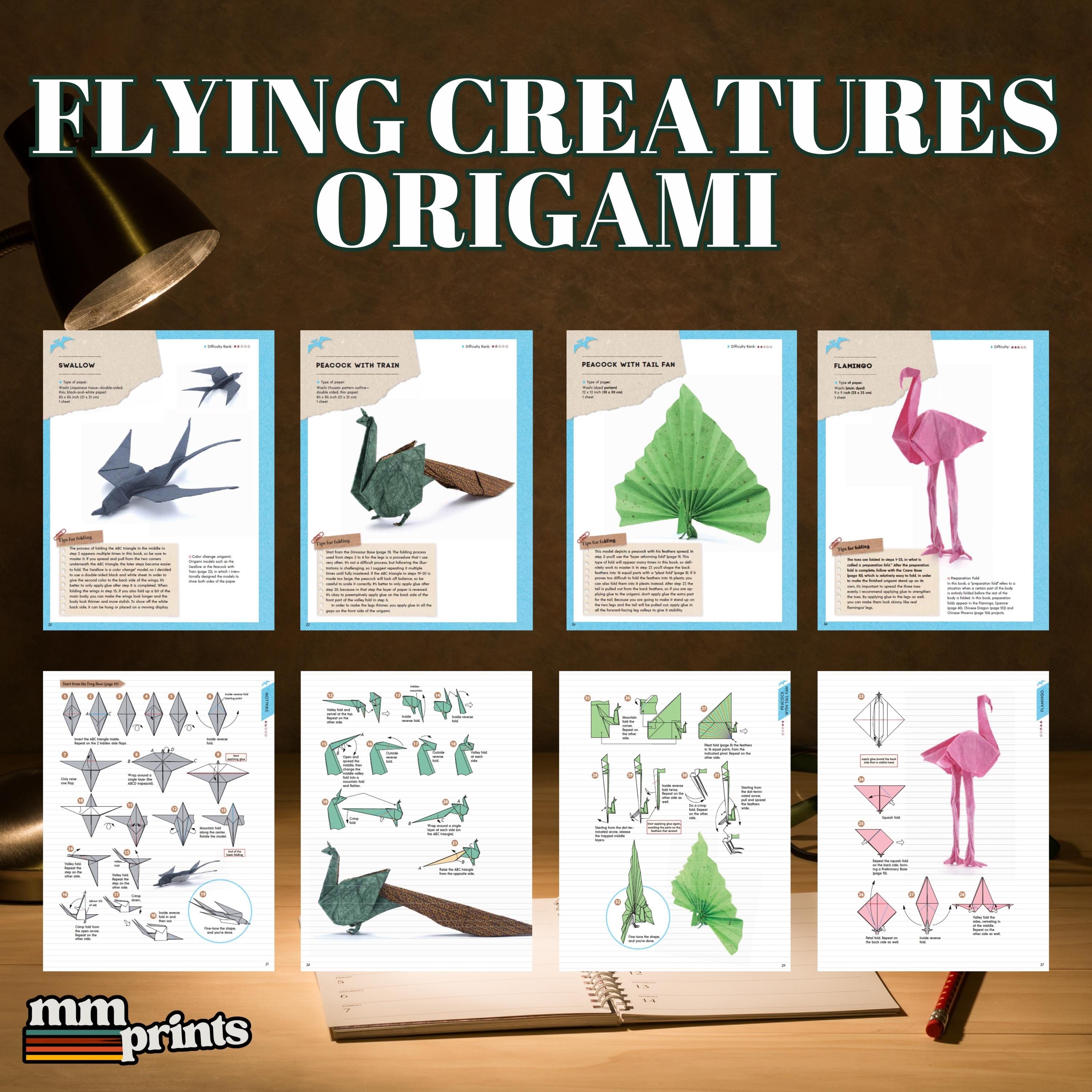 Real Flying Creatures Origami Guide | Digital Printable PDF | Fun Paper ...