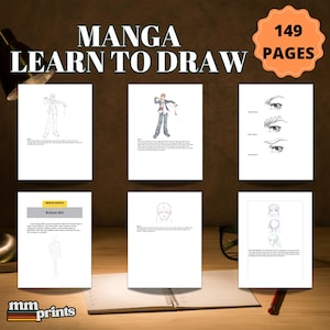 How to Draw Manga Characters | 149-Page Step-by-Step Drawing Guide | Instant Download PDF