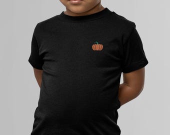 Kids pumpkin shirt, embroidered pumpkin shirt, kids Halloween tshirt, cute pumpkin tshirt, kids autumn tshirt, embroidered Halloween t-shirt