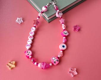 Personalised Pink Phone Charm: Custom Name Charm