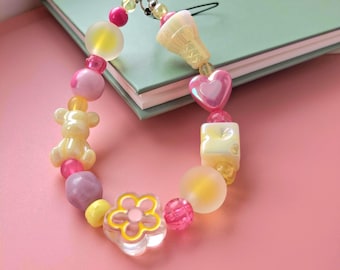 Chunky Beaded Phone Charm: Y2K Maximalist Phone Strap