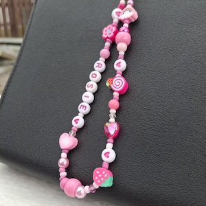 Personalised Pink Phone Charm: Custom Name Charm