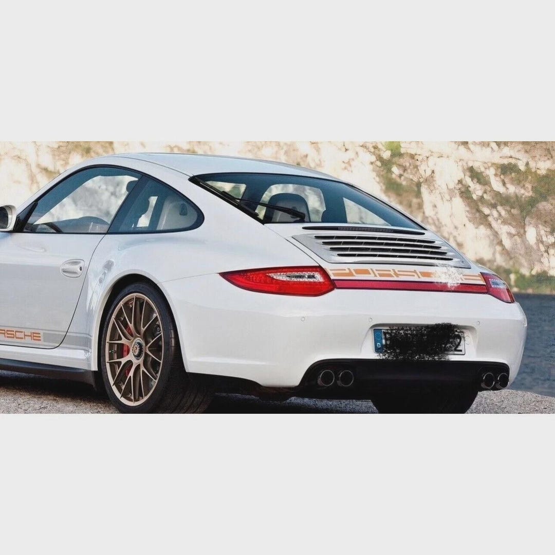 Porsche Rear Spoiler Sticker Custom Rear Negative Decklid Spoiler Decal for Porsche 911 2005-2011 ...