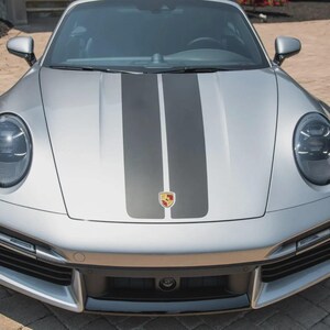Custom Dual Rally First Hood Decals Porsche 911 2020-2025 992 Gloss Carbon PPF