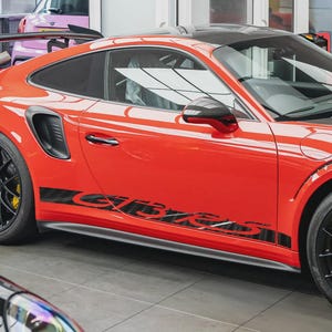Custom GT3 RS Side Decals Set for Porsche 911 2012-2019 991 Gloss Carbon PPF