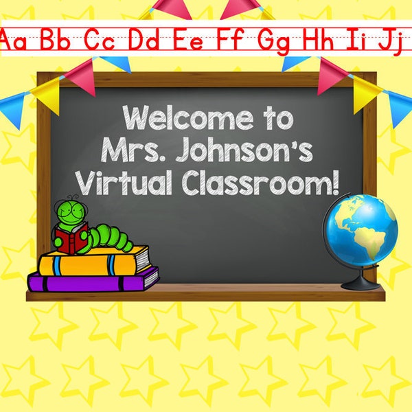 Online Teaching Background - Classroom Backdrop - Virtual Classroom Backdrop