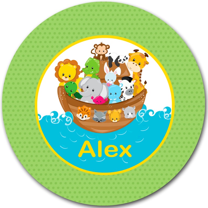 Microwave safe dinnerware Noah/'s Ark Dinnerware Personalizied Dinnerware Chidren/'s gift
