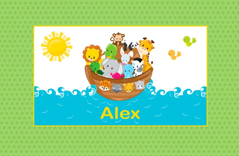 Microwave safe dinnerware Noah/'s Ark Dinnerware Personalizied Dinnerware Chidren/'s gift
