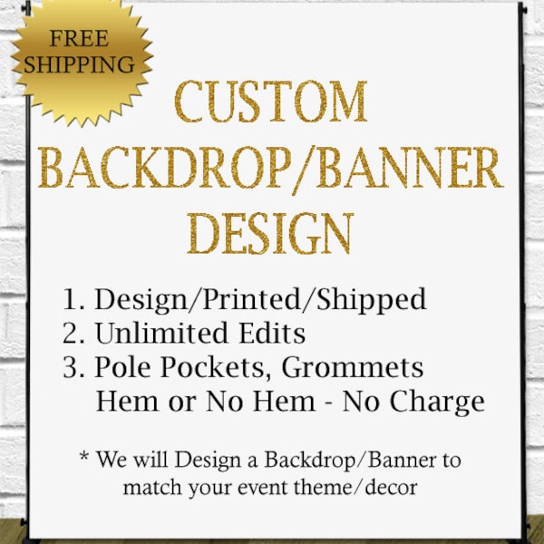 Custom Designed Backdrop - Backdrop Printing - Backdrop Design - Personalized Banner