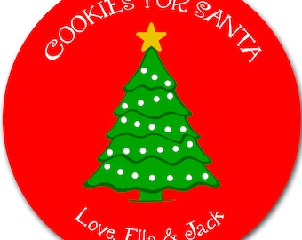 Cookies for Santa - Christmas Plate - Kids Personalized Dinnerware - No Formaldehyde or Melamine