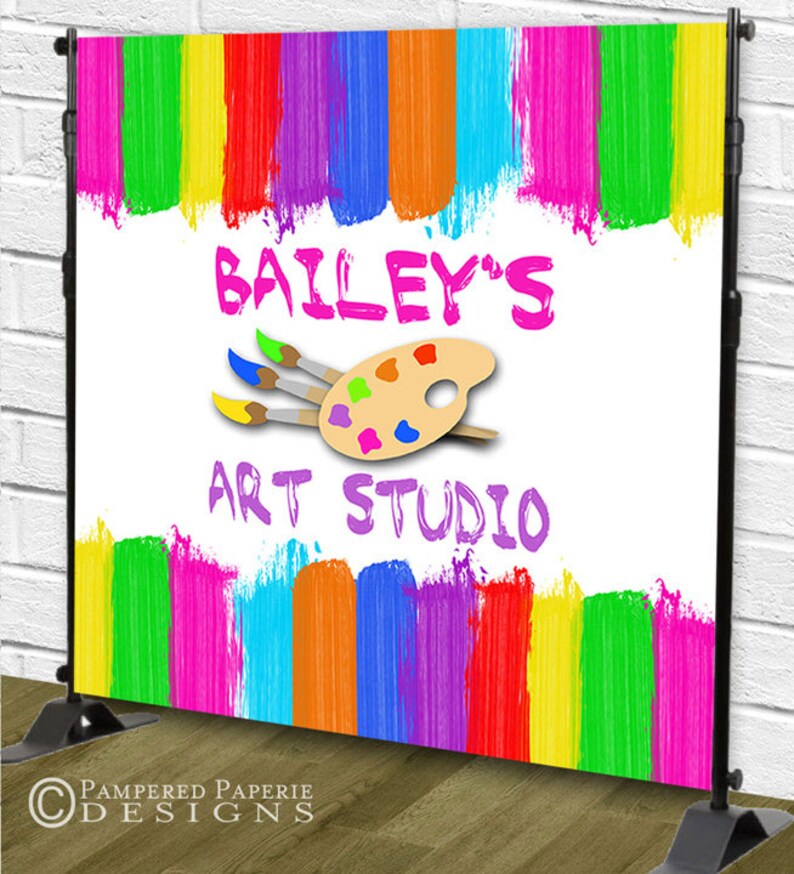 Art Party Backdrop Paint Party Backdrop Custom Backdrop Etsy