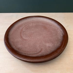 Vintage 1970s Frankoma 4F Brown Satin Dinner Plates (Set of 2)