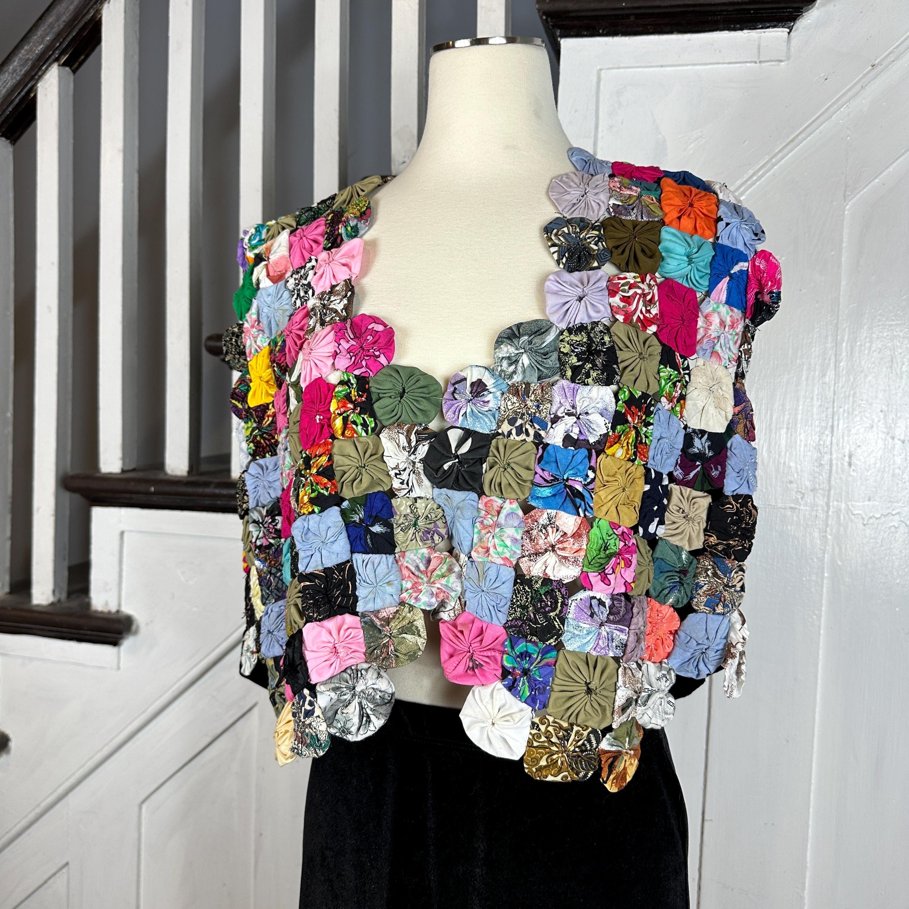 Vintage Pinwheel Quilted Vest - Etsy Vintage Pinwheel Quilted Vest - Etsy