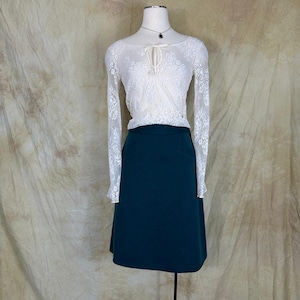 Vintage 70s Sonia Rykiel Paris Green Wool Skirt