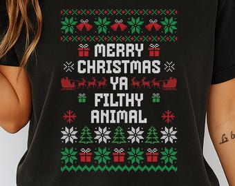 Merry Christmas Ya Filthy Animal PNG & SVG – Ugly Sweater Christmas Design