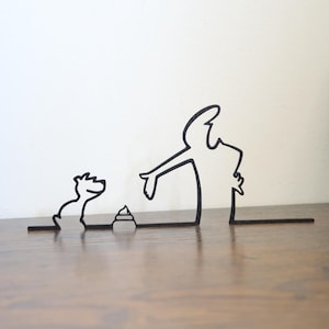La Línea and Her Dog Figurine - Unique Handcrafted Decorative Sculpture - Original Gift - Housewarming Gift - Decoration - La Linea