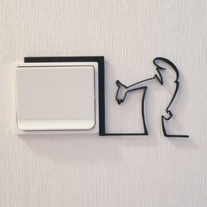 La Línea "Switch Corner" Figurine, Fun Design, Wall Decoration, Minimalist Art, Original and Humorous Design, 3D Line Art, Linea