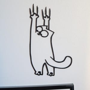De krabbende kat – Originele wanddecoratie – Decoratief kattensilhouet – Kattenfan cadeau – Origineel cadeau – Housewarming cadeau