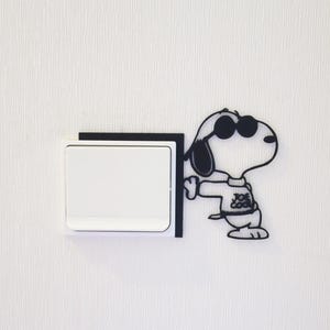 Snoopy "Light Switch Corner" Figurine, Wall Decor, Minimalist Art, Humorous Design, Light Switch Corner Idea, Snoopy the Dog