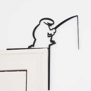 &quot;La Linea Pêche&quot; Wall Decoration, Fun Design, Minimalist Art, Original and Humorous Design, Line Art, Linea Series, La Línea Figurine