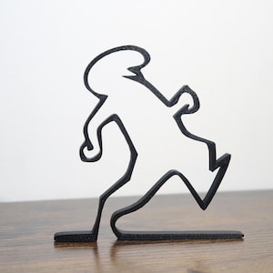 La Línea Figurine &quot;The Walking Line&quot;, Fun Design, Signage, Minimalist Art, Original and Humorous Design, 3D Line Art, Linea