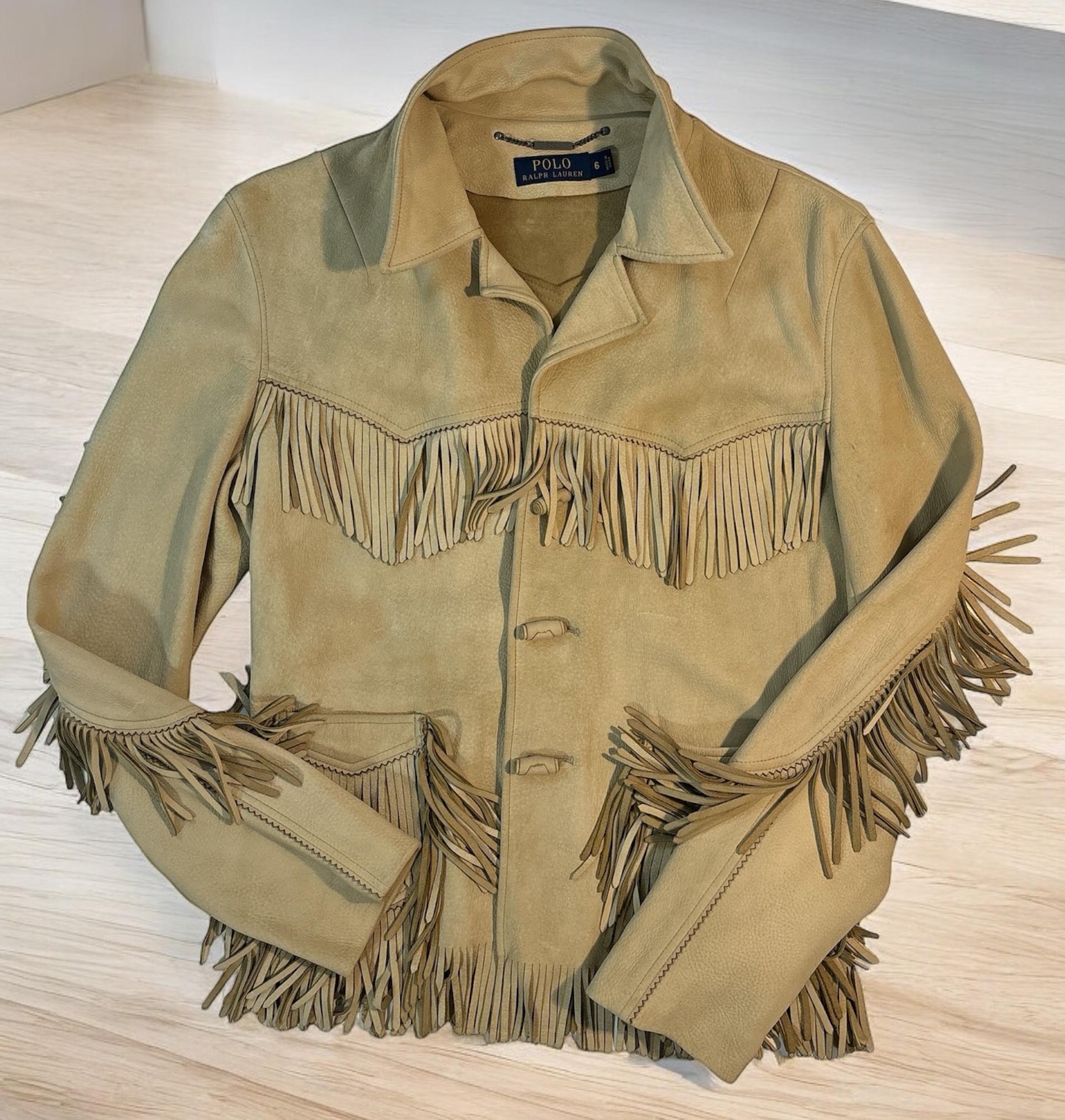 Ralph Lauren Fringe Leather Jacket - Etsy