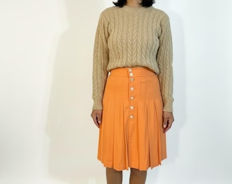 preowned Ralph Lauren Silk pleated skirt (1980) size 4