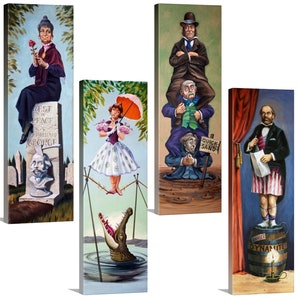 36"x12" Haunted Mansion Stretch Portraits - Individual - Haunted Mansion Inspired Stretching Paintings