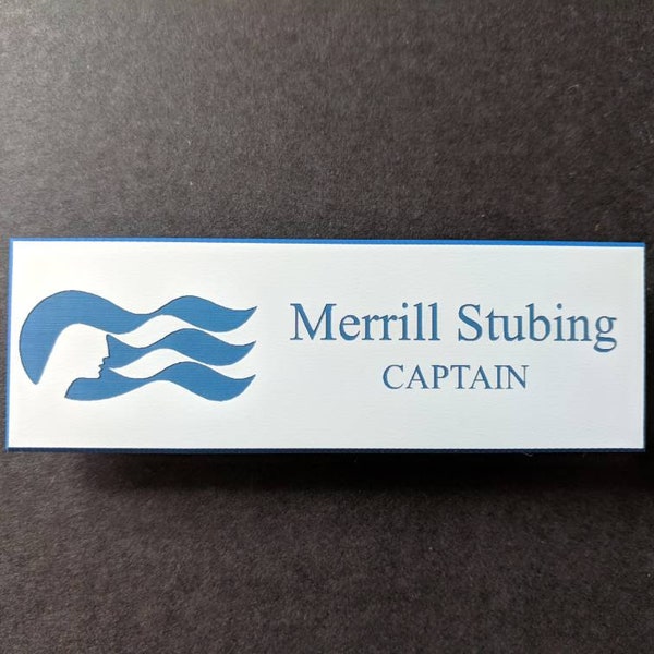 Le Love Boat Merrill Stubing Capitaine Nom Badge Tag Cosplay Halloween Costume Accessoire