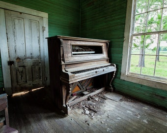 Abandoned Church Piano Organ Poster