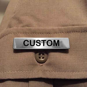 Customized Silver Police Sheriff Name Badge - Cosplay Halloween Costume  Custom