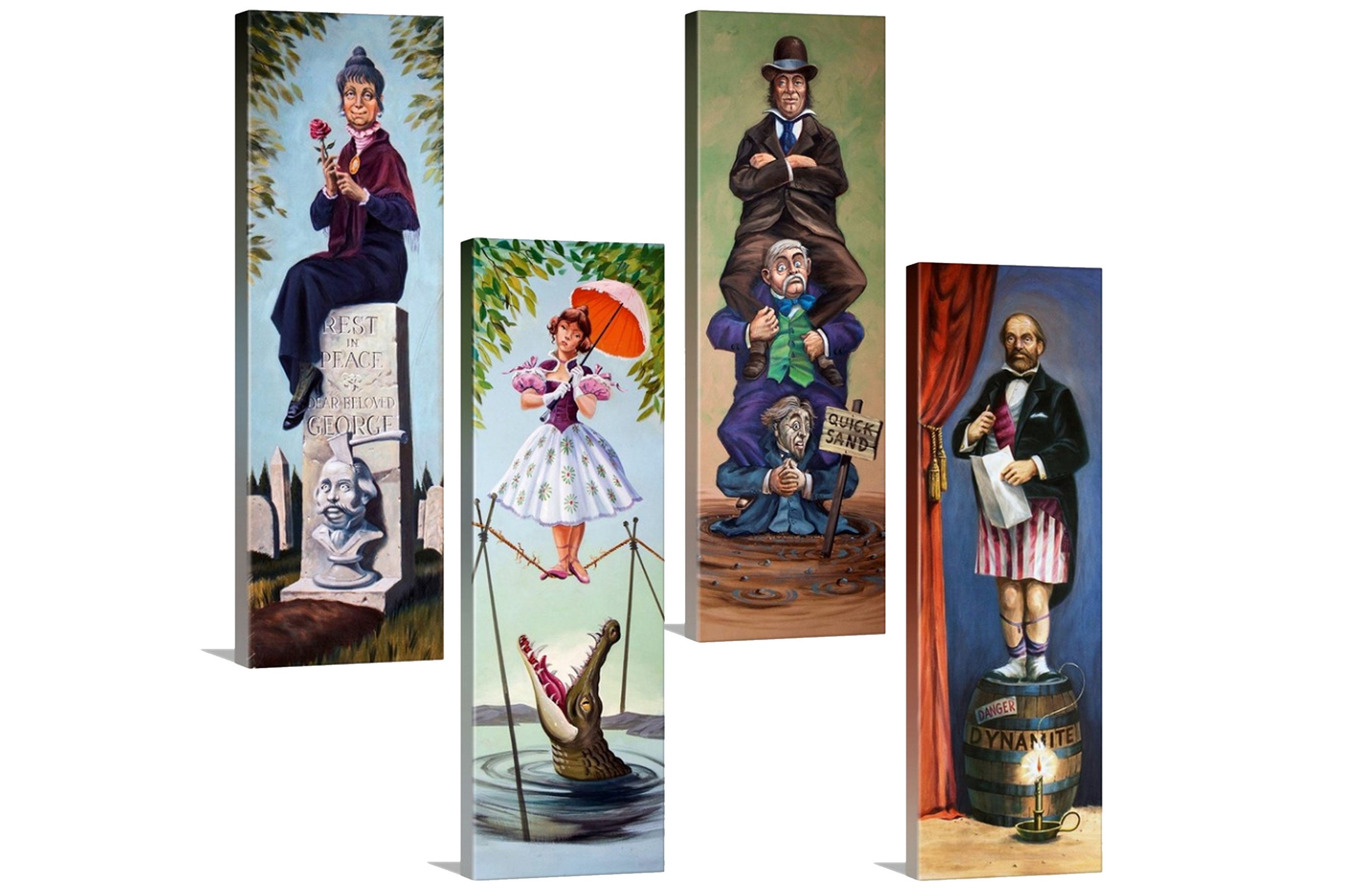 24" x 8" Haunted Mansion Inspired Stretching Room Canvas Prints 4 Panels haunted mansion ...