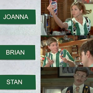 Office Space Chotchkie&#39;s Flair Name Badge Brian, Joanna, or Stan  for Cosplay, Halloween, Comicon