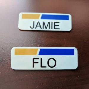 Flo or Jamie Progressive Insurance Name Badge Tag Cosplay Halloween Costume Accessory