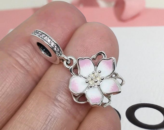Blue Blossom Dangle Charm Fit Women Bracelet Necklaces Fashion Gifts