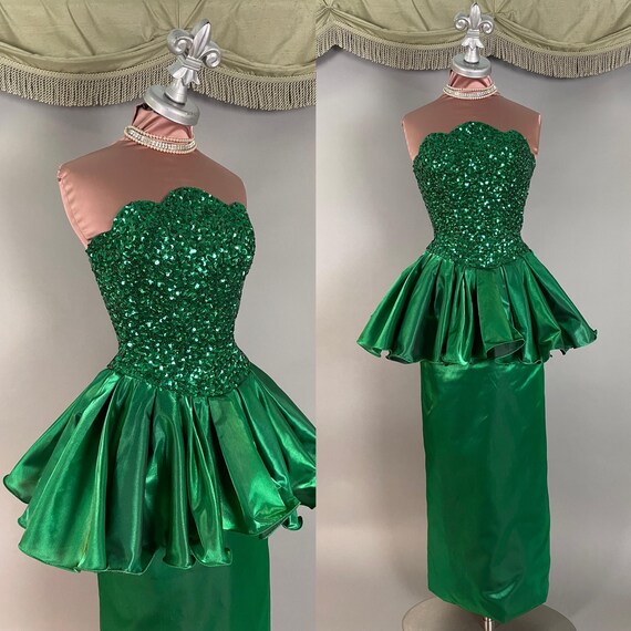 Dark Green - Vintage 1980s Dress DBY