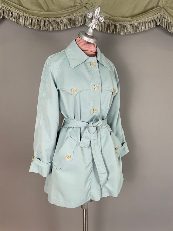 Spring jacket 1970s vintage 70s BABY BLUE fit and fla… - Gem