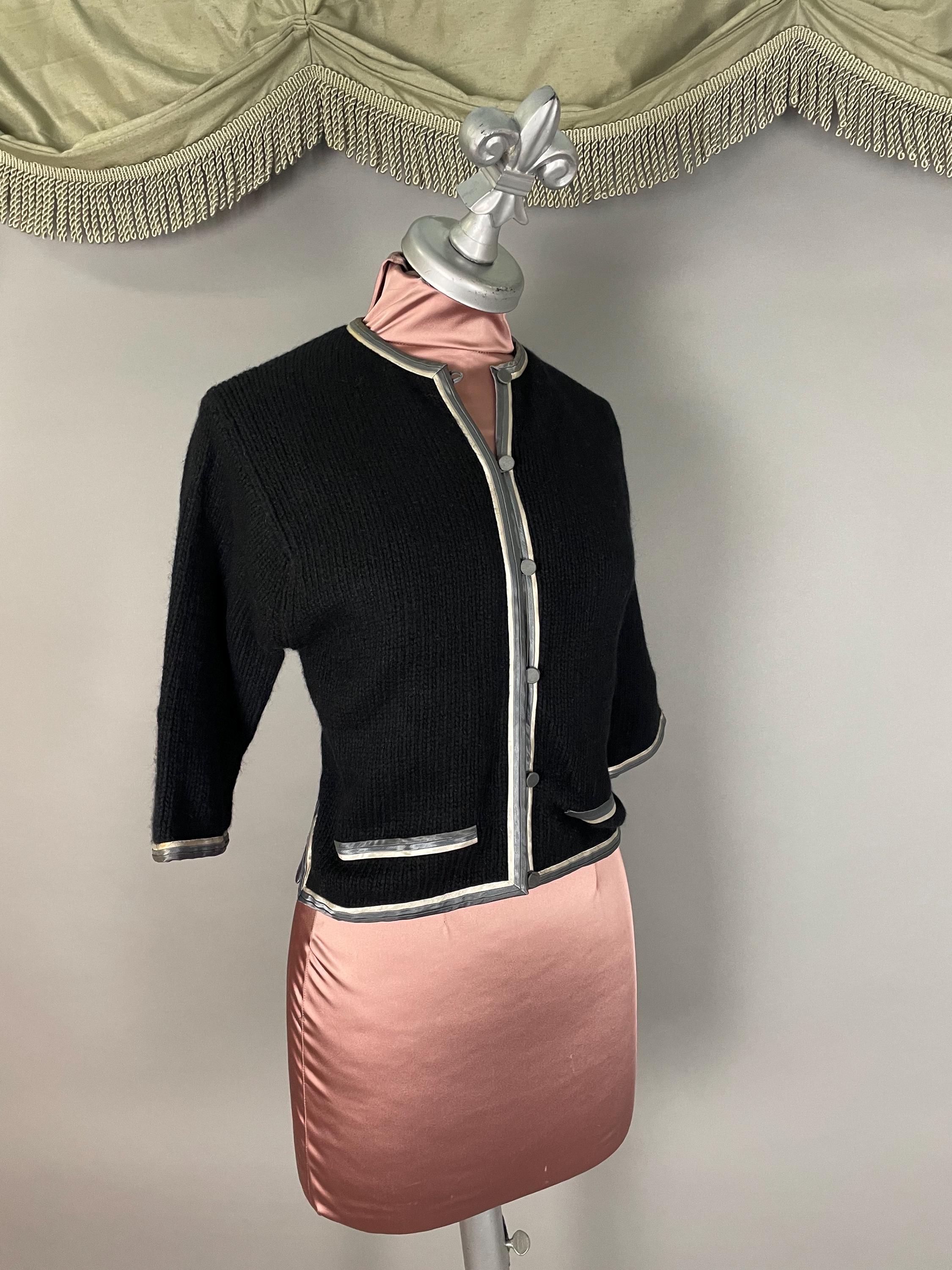 Vintage 50s Black Cardigan - Etsy