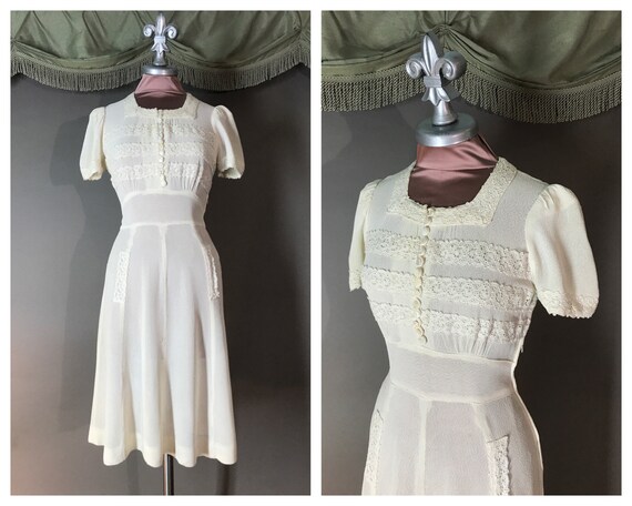 SOLD on lawaway 1930s dress vintage early 40s IVOR