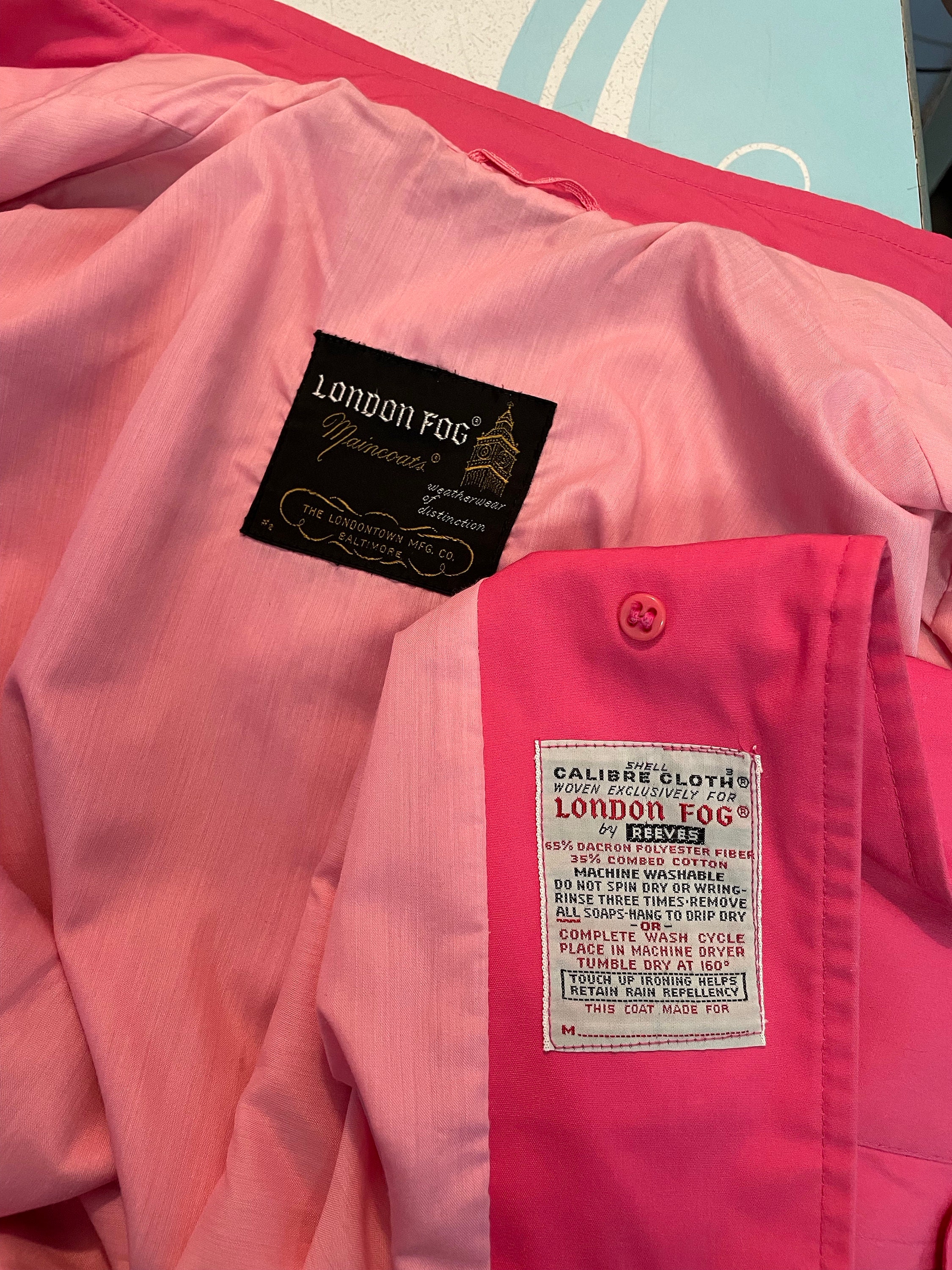 London fog pink coat deals