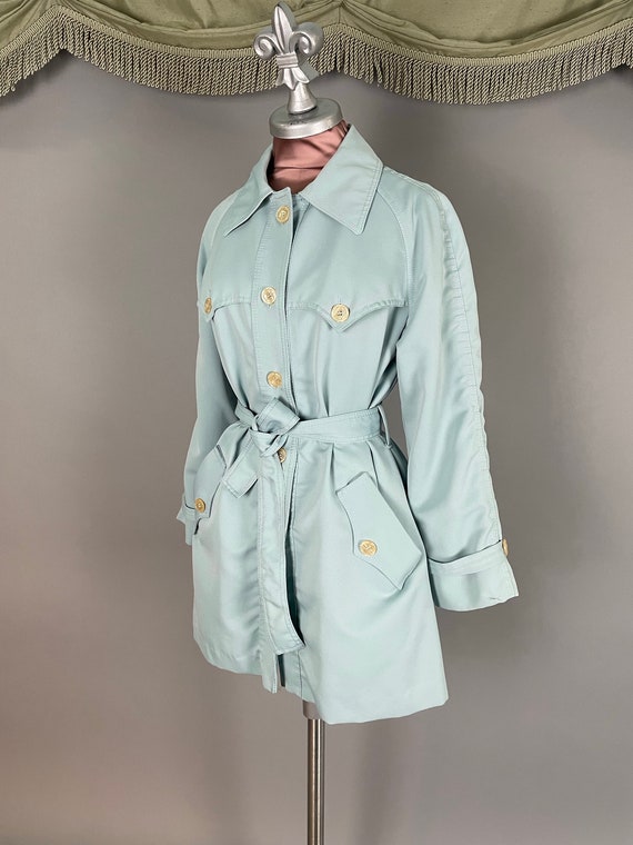 Spring jacket 1970s vintage 70s BABY BLUE fit and fla… - Gem