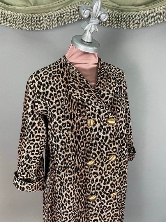 1960s coat jacket vintage 50s LEOPARD CORDUROY TO… - image 7