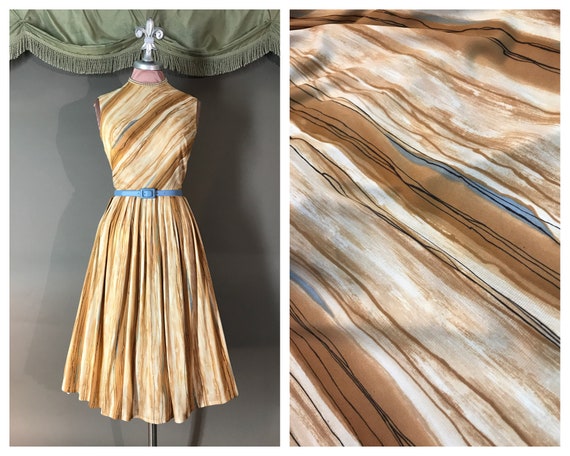 1960s dress vintage early 60 MARBLE ABSTRACT PRINT