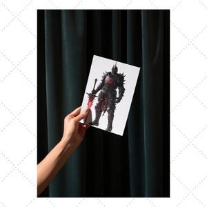 Dark Knights Clipart Bundle – Fearsome Gothic Armor Illustrations (Digital Download) image 6