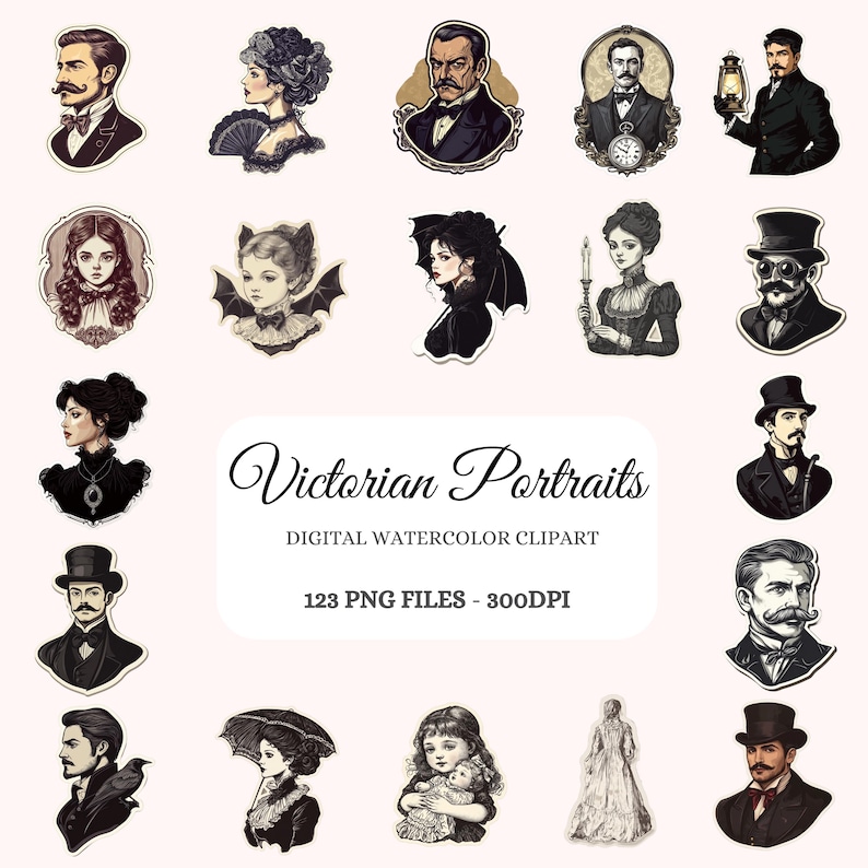 Sticker Design Portrait Gothic Victorian Portraits Clipart – 123 PNG Sticker Designs (digital ...